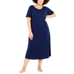 Avenue Evans Sizes 22-28 (2X/3X) Navy Polka Dot Nightdress 1LM05.3